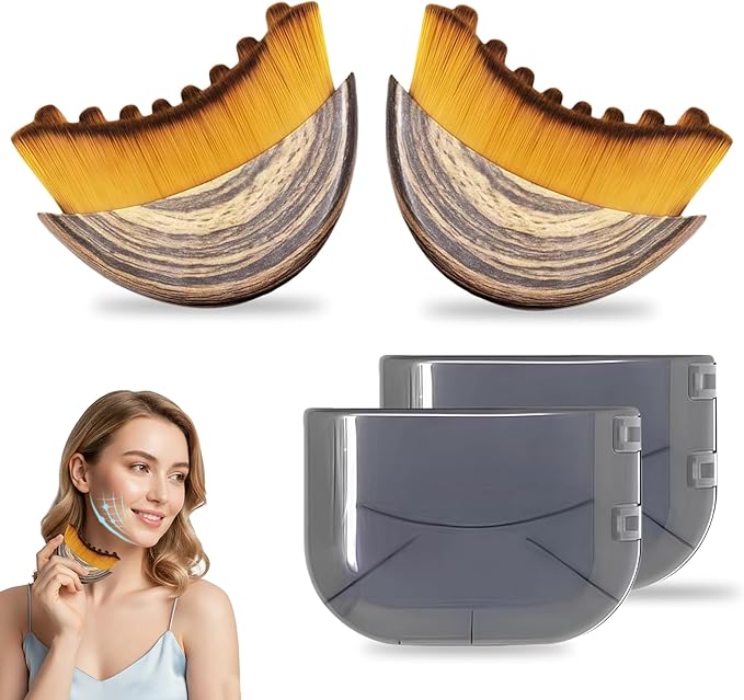 New Lymphatic Contour Face Brush, Lymphatic Drainage Massager for Face,Ergonomically Designed to Fit The Skin and Relieve Fatigue （2pcs）