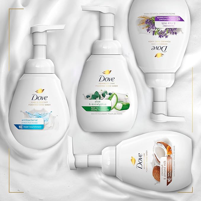 Dove Foaming Hand Wash Aloe & Eucalyptus Protects Skin from Dryness,More Moisturizers than the Leading Ordinary Hand Soap,10.1 oz,(Pack of 8)