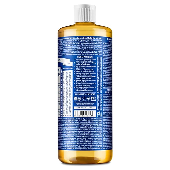 Dr. Bronner's Hemp Peppermint Pure Castile Oil Made with Organic Oils Certified - 25 Oz, 1count