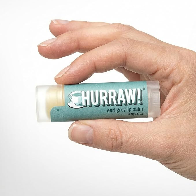 Hurraw! Earl Grey Lip Balm: Organic, Certified Vegan, Cruelty and Gluten Free. Non-GMO, 100% Natural Ingredients. Bee, Shea, Soy and Palm Free. Made in USA