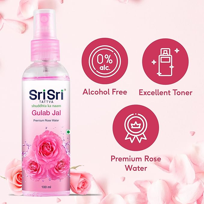 Sri Sri Tattva Gulab Jal, 100ml (Pack of 3)