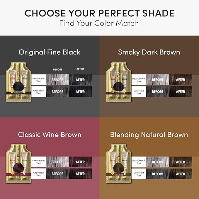 Instant Hair Dye Shampoo Ampoule, Permanent Hair Color Dye - Paraben-Free, Hair Color for Gray Hair Coverage with Keratin & Collagen, 5-Minute Easy and Fast Coloring, Made in Korea (Wine Brown)