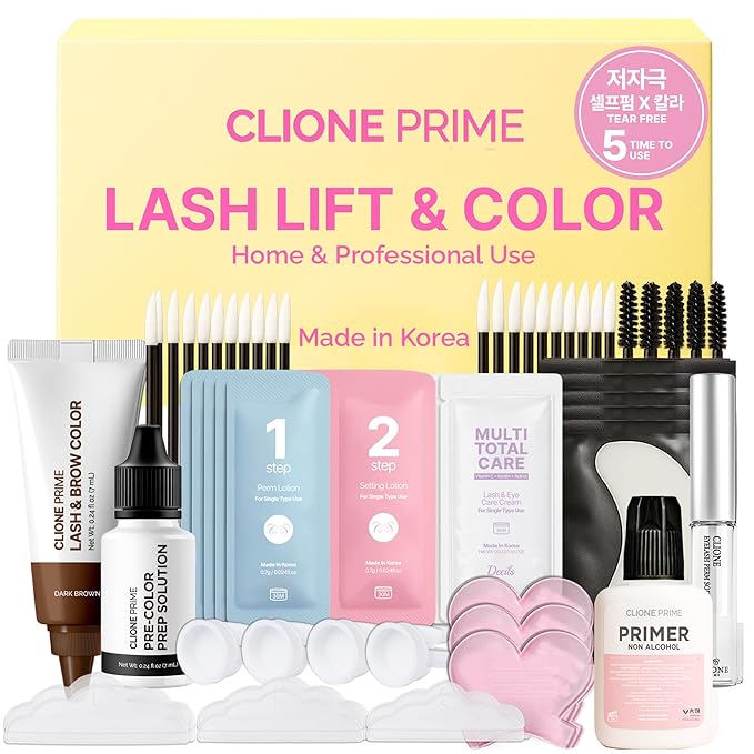 Korean At Home Eye Lash Lift and Color Kit Professional Brow Lamination and Color Kit Eye Lash Color Brown Eye Brow Color Kit