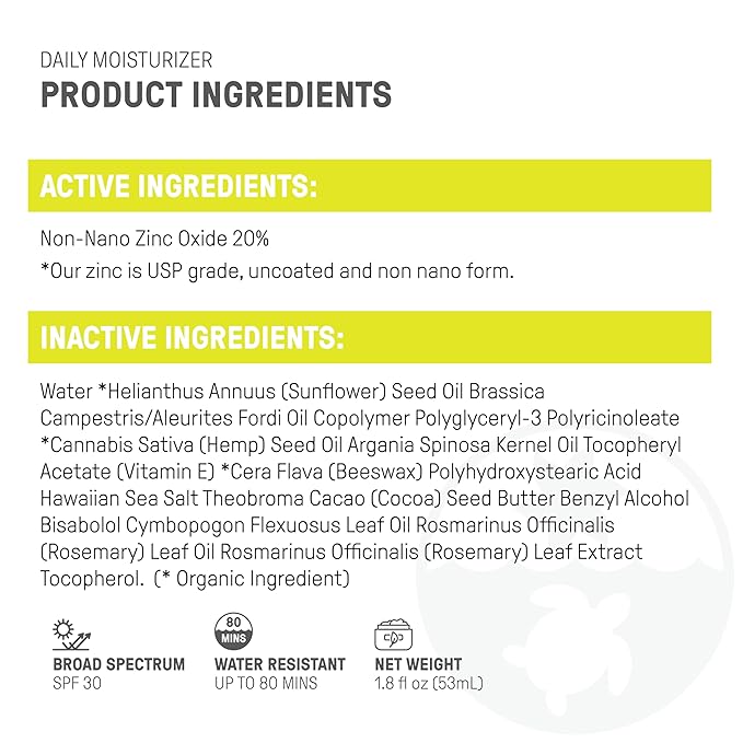 Raw Elements Daily Lifestyle Moisturizer Bio-Resin Tube - SPF 30, UVA-UVB Protection, Non-Nano Zinc, Reef-Safe, Water Resistant, 1.8 oz