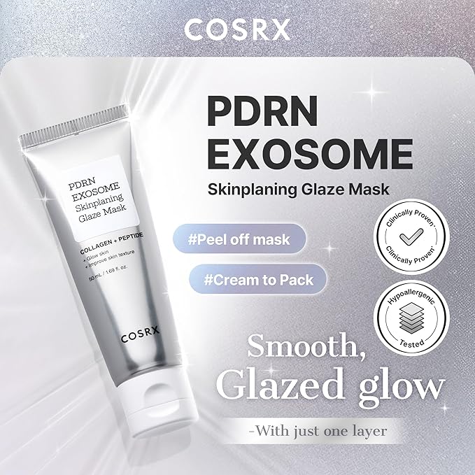 COSRX PDRN EXOSOME Glaze Wrapping Mask with SALMON DNA PDRN, Easy Peel-Off Overnight Mask for Glass Skin, Firmness, Elasticity & Skin Texture Care,1.69 fl. Oz, Korean Skin Care