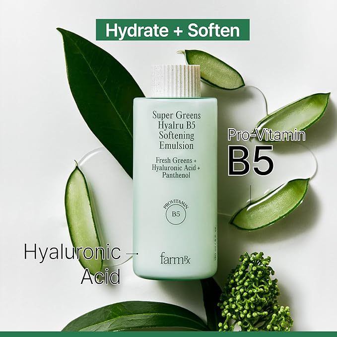 Farm Rx Super Greens Hyalru B5 Balancing Toner (6.4fl oz) & Super Greens Hyalru B5 Softening Emulsion (5fl oz