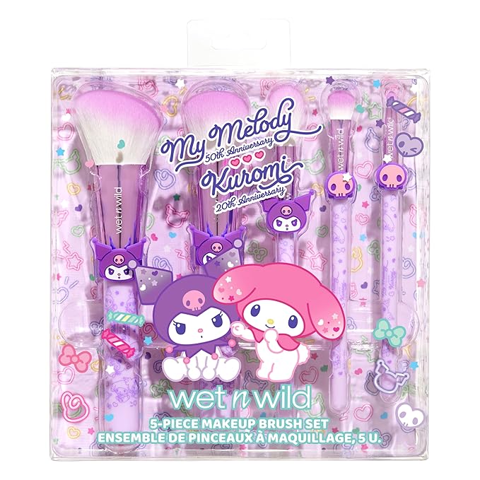 wet n wild My Melody and Kuromi 5-Piece Makeup Brush Set
