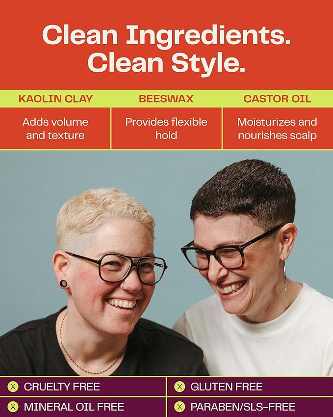 Barb Soft Clay Pomade for Women and Men - Medium Hold Hair Pomade Styling Clay for Thin and Thick Hair - Non-Sticky, Water-Based - Original Scent - 2 oz