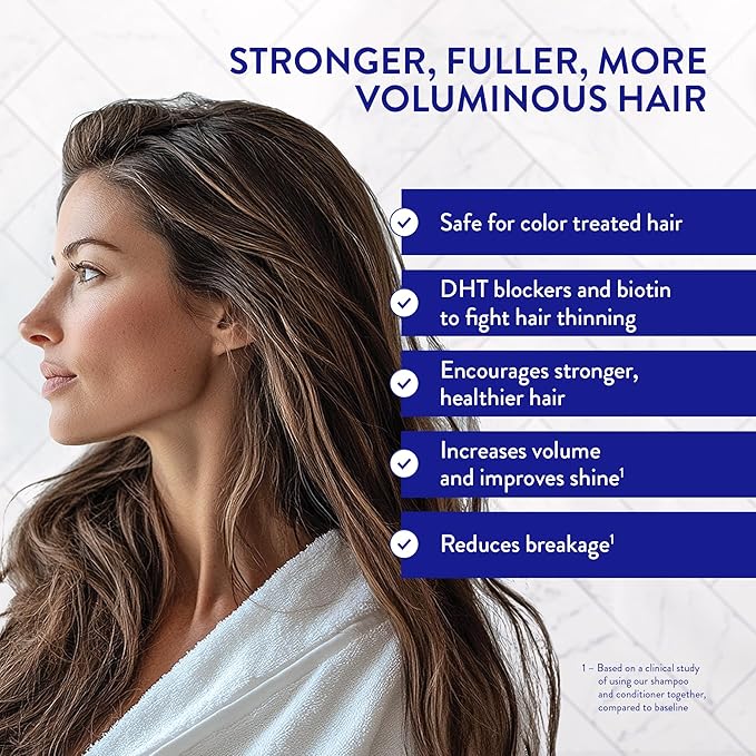 Routine Wellness Anti-Thinning Deep Conditioner for Thinning Hair - Biotin DHT Blocker Women & Men - Color Safe Conditioner for Hair Loss & Healthy Growth (Honeysuckle & Rice Milk)
