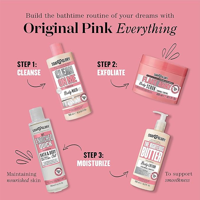 Soap & Glory The Righteous Body Butter - Hydrating Body Moisturizer for Dry Skin with Shea Butter, Vitamin E & Aloe Vera - Rich Lotion for Women - Vegan & Cruelty Free (10.1 fl oz)