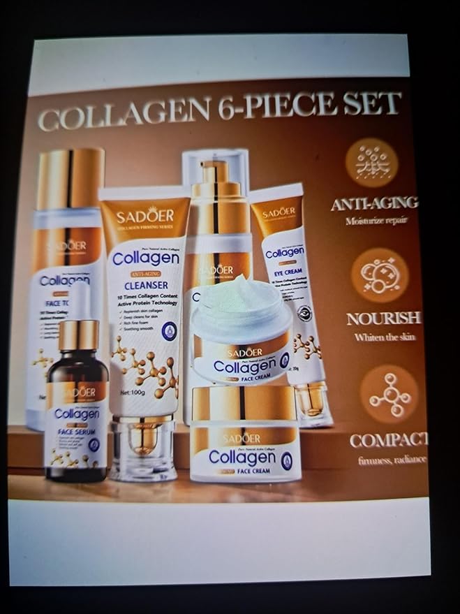 For SADOER Bee Firming Skincare Gift Set,6 Piece Skin care Set Collection,Moisturizing Skin Care Kit,Facial Skin Care Sets Kits,Cleanser Toner Lotion Serums Facial Creams Eye Creams