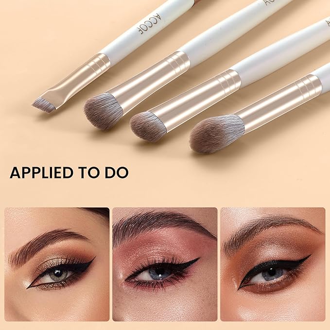 Makeup Brush Set Pearlescent Handles, 14Pcs Vegan Makeup Brushes Synthetic Bristles for Powder Foundation Concealer Blush Contour Eye Shadow Blending,Cruelty-Free,Comestic Brushes with Case