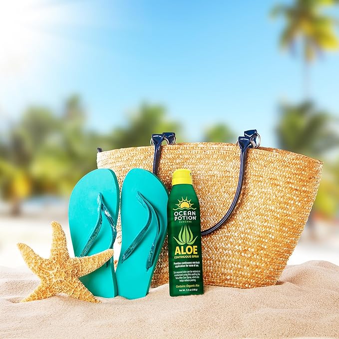 Ocean Potion Aloe Vera After Sun Continuous Body Spray, Cooling & Hydrating Aftersun Care with Pure Aloe Vera, Odorless Non-Greasy Spray Moisturizer for Body, 6 oz
