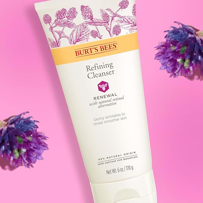 Burt's Bees Renewal Refining Cleanser with Bakuchiol Natural Retinol Alternative, 6 Oz (Package May Vary)