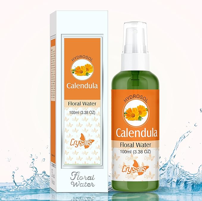 Crysalis Calendula Floral Water Cosmetic Grade (100 ml / 3.38 fl oz) - for Skincare, Haircare & Cosmetic Formulations