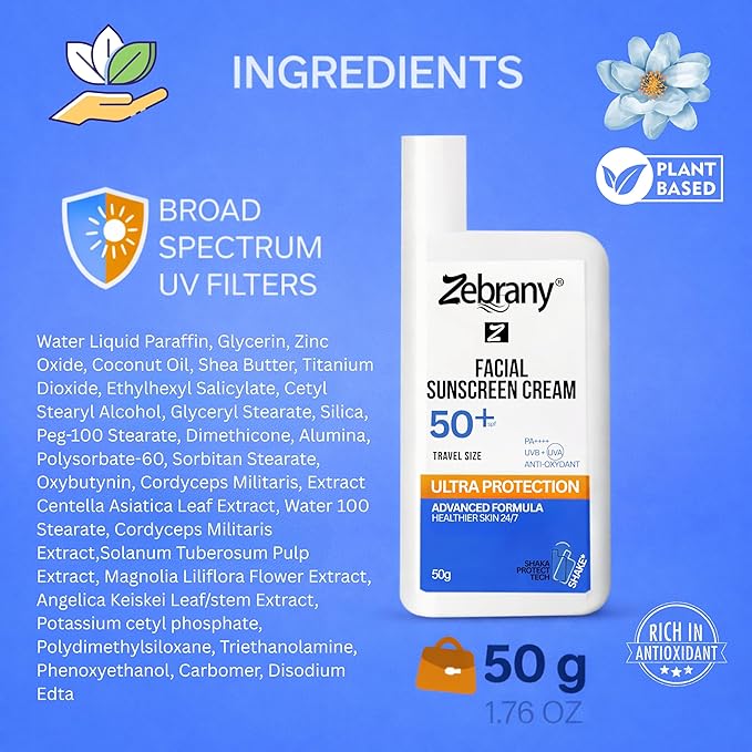 Facial Sunscreen, Oily & Acne-Prone Skin - SPF Moisturizer Face, No White Cast, Superior Sun Defense with a Clean Lightweight Feel, Mineral-Based with Zinc Oxide for Men & Women Daily Skincare.