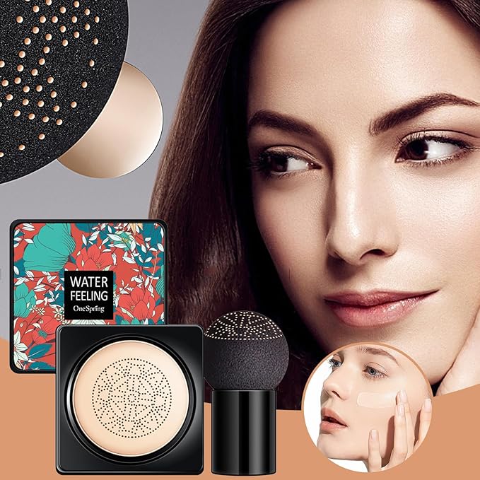 Mushroom Head Air Cushion BB Cream, Concealer Lasting Nude Makeup Moisturizing Brightening Pigment CC Liquid Foundation