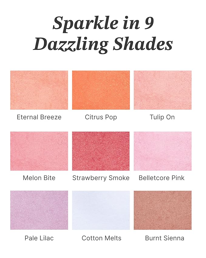 Glint Baked Blush (Burnt Sienna, 0.08oz) - Long-Lasting, All-Day Face Blush Powder for a Natural Look. Korean Skin Care, Korean Makeup. Blendable Color for Eyes, Cheeks & Body.