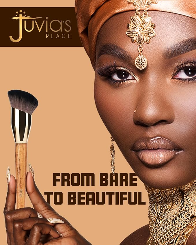 Juvia's Place BRONZED J302 Cream Foundation Brush - Dense Soft Bristles for Smooth Blending, Airbrushed Finish - Ergonomic Handle for Precision Contour - Foundation, Cream, Liquid & Mousse Formulas