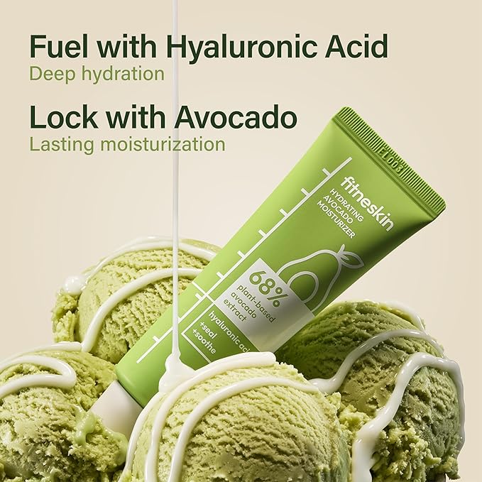 Hydrating Avocado Moisturizer, 1.7 Fl Oz (50ml) – Avocado Fruit Water + Hyaluronic Acid, Vitamin B3 & Pro-Vitamin B5 – Creamy-Soft Barrier Hydration, Fragrance-Free, Vegan Korean Skincare