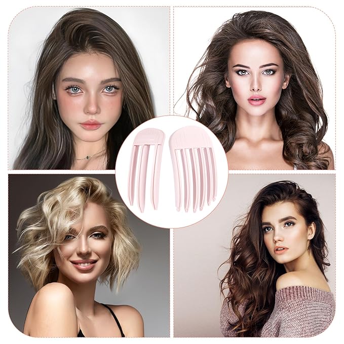 2PCS Volumizing Hair Clips for Women, Hair Volume Clip Styling Tools Volumizing Comb for Fluffy Bangs Clips for Root Lift, Root Booster Clips, Pink