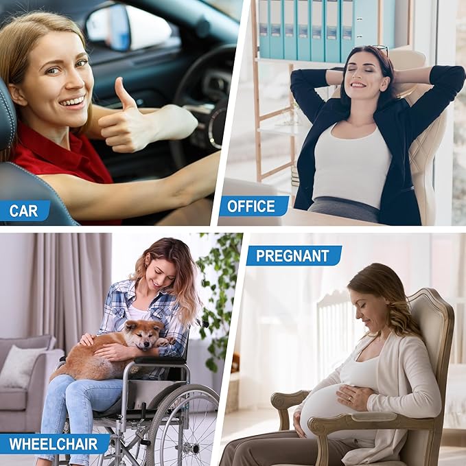 Memory Foam Lumbar Support Cushion Relieves Lower Back Pain for Car Seat, Office Chair, and Wheelchair, 4D Mesh, Brown
