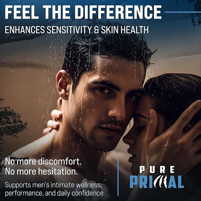 Pure Primal Penile Health Cream for Men – Fast-Absorbing Daily Moisturizer for Delicate Areas – Hydration & Comfort Support for Sensitive, Dry, or Irritated Skin – Non-Greasy, Fragrance-Free Formula