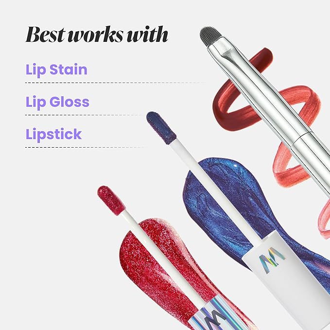 Wonderskin Precision Lip Definer Brush – Slim Angled Lip Brush for Flawless Lip Definition, Clean Application & Ombre Effects Makeup Brush