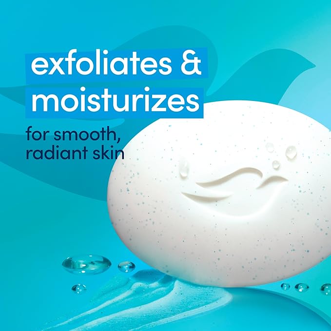 Dove Beauty Bar Gentle Exfoliating With Mild Cleanser 6 Bars More Moisturizing Than Bar Soap For Softer And Smoother Skin 3.75 oz