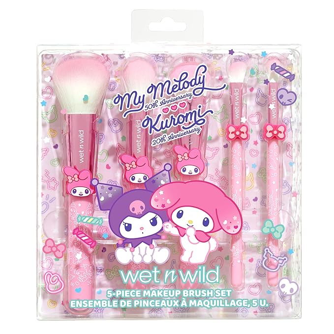 wet n wild My Melody and Kuromi 5-Piece Makeup Brush Set
