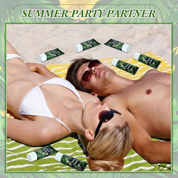 36 Pcs Mini Sunscreen Bulk for Summer Party Wedding SPF 30 Water Resistant Sunscreen Lotion Bulk 1oz Travel Size for Thank You Gifts Wedding Party Supplies (Tropical)