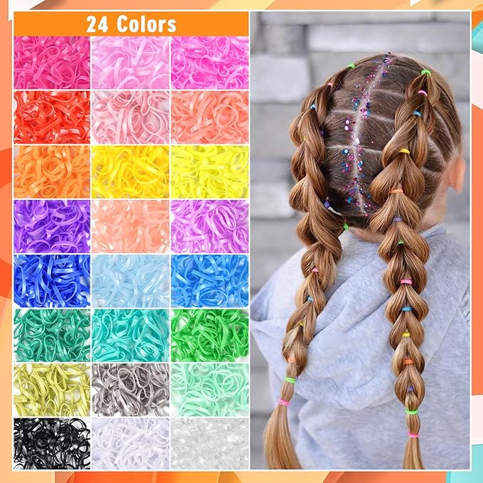 IKOCO Hair Tie Set, 1505 Count Colorful Elastic Hair Rubber Bands with Topsy Tail Hair Tools, Rat Tail Comb and Hair Clips for Women Hair Styling