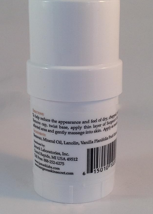 Surgeon's Skin Secret Beeswax Moisturizer .78oz. Twist-Up Stick (3 Pack) - Vanilla