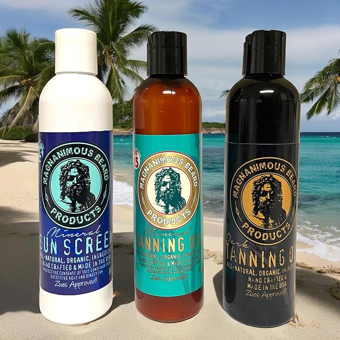 MAGNANIMOUS TANNING OIL W/MINERAL SUNSCREEN SPF15 (100% ALL-NATURAL AND CHEMICAL FREE) THE BEST ALL-NATURAL TANNING OIL WITH MINERAL SUNSCREEN ON PLANET, ZEUS APPROVED!