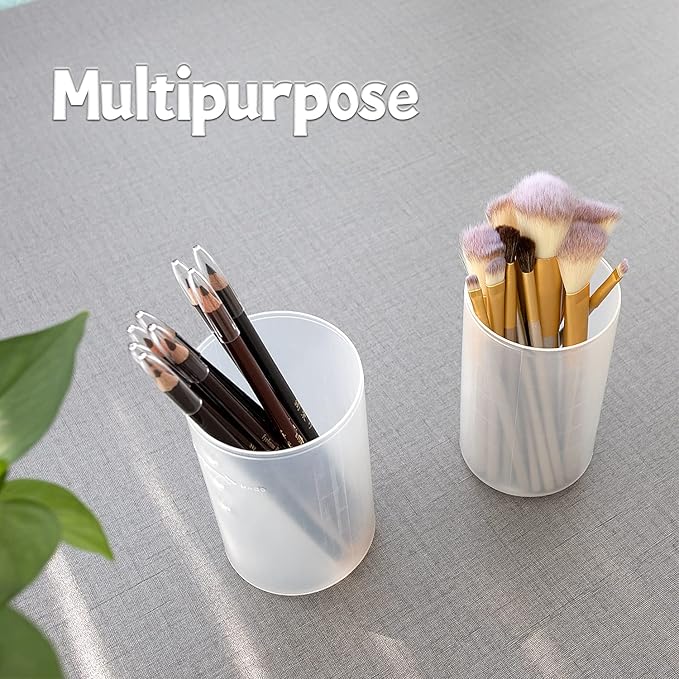 OCHEAL 2 Pack Transparent Plastic Makeup Brush Holders, Dual Use, Lightweight, Spacious