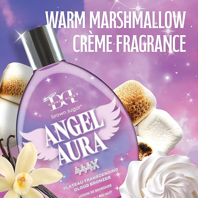Brown Sugar Angel Aura Tanning Lotion, 444X Plateau-Transcending Cloud Bronzer with Halo Effect Skin Illuminators, 13.5 Fl Oz