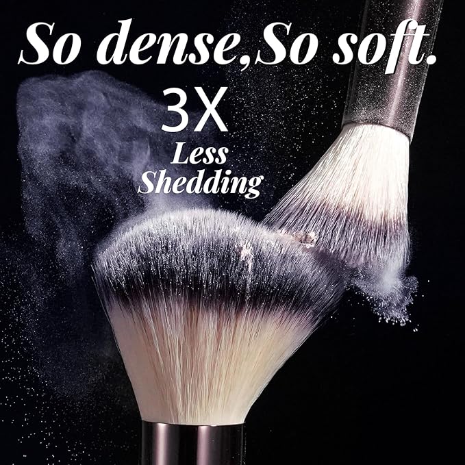BS-MALL Makeup Brushes Kit – Professional Makeup Tools with Travel Case, Includes Foundation, Powder, Concealer, Lip & Eyeshadow Brushes for Daily Use & Versatile Occasions (Metallic Brown)