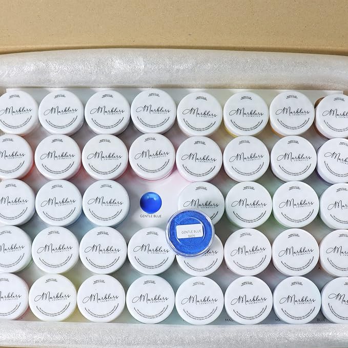 MARBLERS Mica Powder Colorant Set [40 Color Set] |Cosmetic Grade | Epoxy Resin Pigment | Dye | Non-Toxic, Vegan, Cruelty-Free | Lip Gloss, Nails, Body Butter, Bath Bomb, Candle & Soap Making