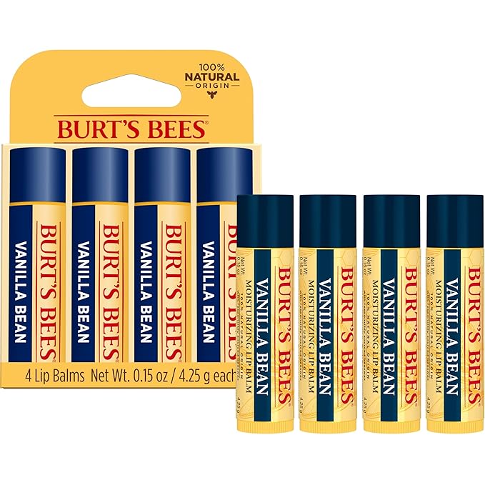 Burt's Bees Easter Basket Stuffers, In Full Bloom Lip Balm Set, Original Beeswax, Dragonfruit Lemon, Tropical Pineapple & Strawberry, Natural Origin Lip Treatment, 4 Tubes, 0.15 oz.