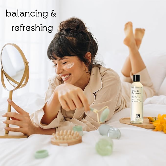 Nabila K Orange Blossom Organic Skin Toner, Soothing, Refreshing, Moisturizing, All Natural, Alcohol-Free, Hypoallergenic, 2.4oz
