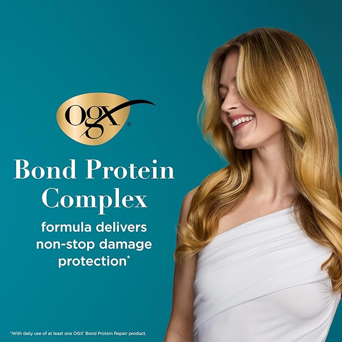 OGX Repair & Protect Bond Protein Repair Conditioner, Lightweight Conditioner Targets Damaged Areas of Hair, Formulated without Parabens, Sulfate-Free Surfactants, 13 fl. oz, (Pack of 2)