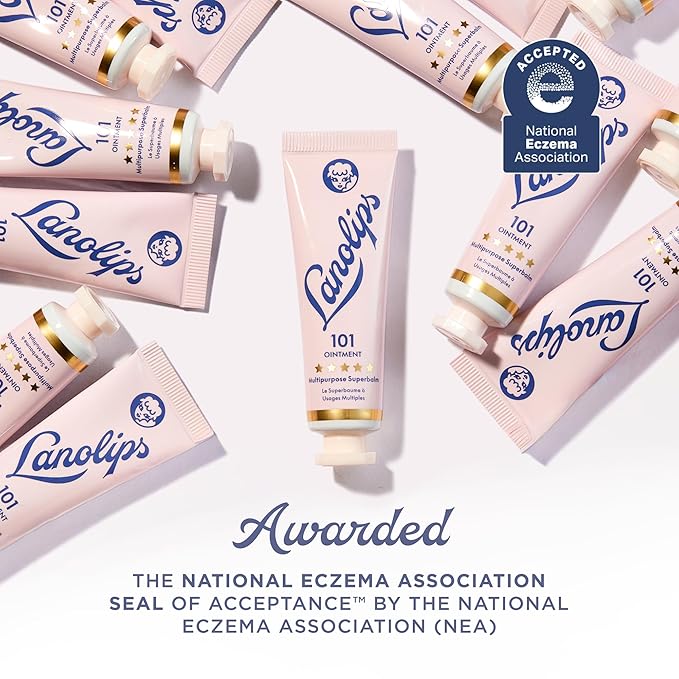 Lanolips 101 Multipurpose Ointment Duo - Lanolin Lip Balm & Healing Ointment for Skin Barrier Repair - Moisturizer for Dry Lips, Cuticles & Elbows - Original Superbalm (2-Pack, 0.52 oz each)