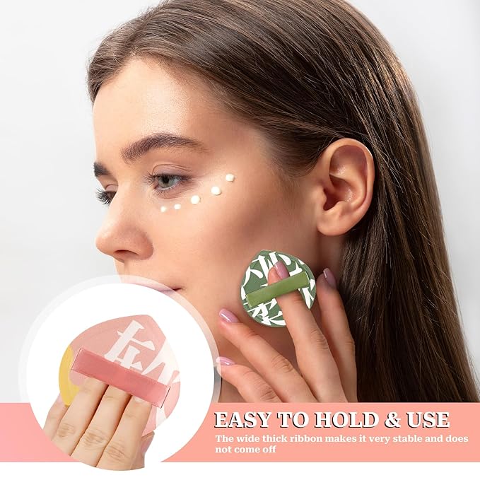 4 PCS Makeup Puff, Korean Makeup Sponges Teardrop Setting Face Cushion Puff Soft Sponge for Foundation Concealer Liquid Cream and Powder, Beginner-Friendly, XL/L