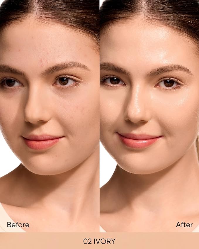 Cover Glow Perfect Cushion Foundation – Natural Radiant Finish, Medium-to-High Buildable Coverage, Hydrating Peptide Complex, Lightweight for Dry & Combination Skin,#02 Ivory