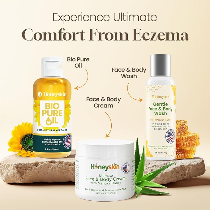 Hydrating Face Moisturizer & Body Cream with Manuka Honey Cream - Organic Face Moisturizer with Honey for Extremely Dry Skin - for Dry & Itchy Skin, Rosacea & Eczema Prone Skin 2oz