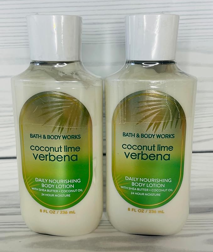 Bath & Body Works Coconut Lime Verbena Body Lotion 8 Ounces Each Pack of 2