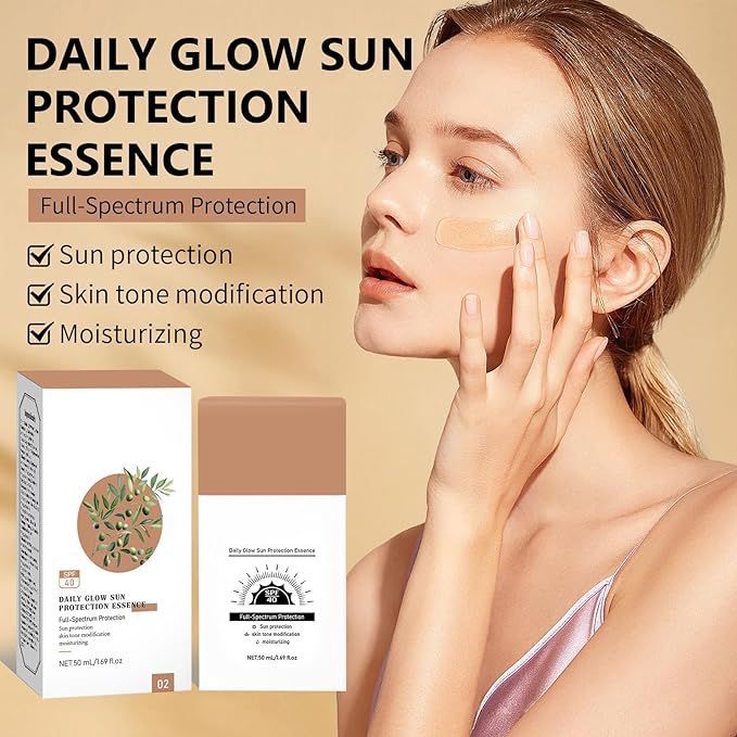 Daily Tinted Fluid Sunscreen for Face SPF 40, Korean Skincare Moisturizing Fluid with Hyaluronic Acid & Vitamin E, Sheer Lightweight Broad Spectrum Protection, Vegan & Cruelty-Free, 1.69 fl.oz (103)