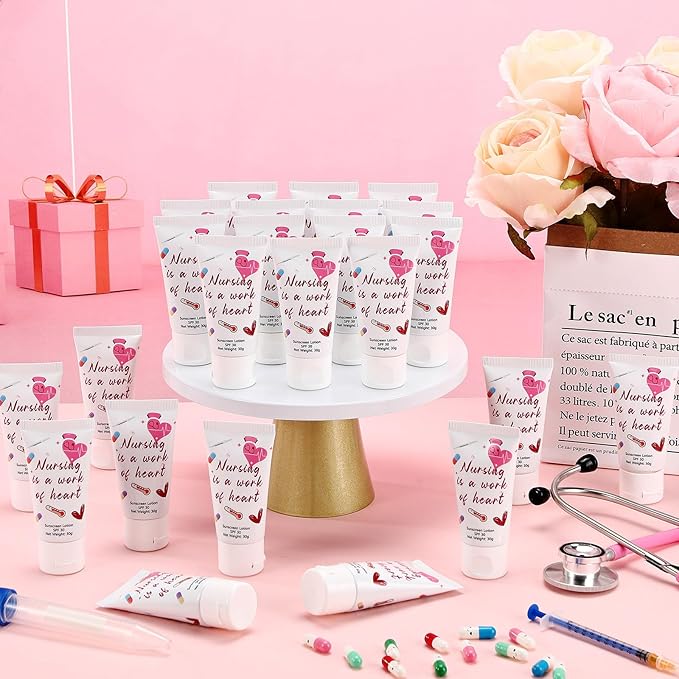 24 Pcs Mini Sunscreen Bulk for Nurse Gifts SPF 30 Water Resistant Sunscreen Lotion Bulk 1oz Travel Size for Thank You Gifts Wedding Party Supplies