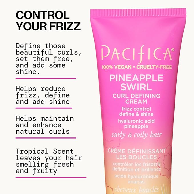 Pacifica, Pineapple Swirl Curl Defining Cream Mini, 1.4 Fl Oz
