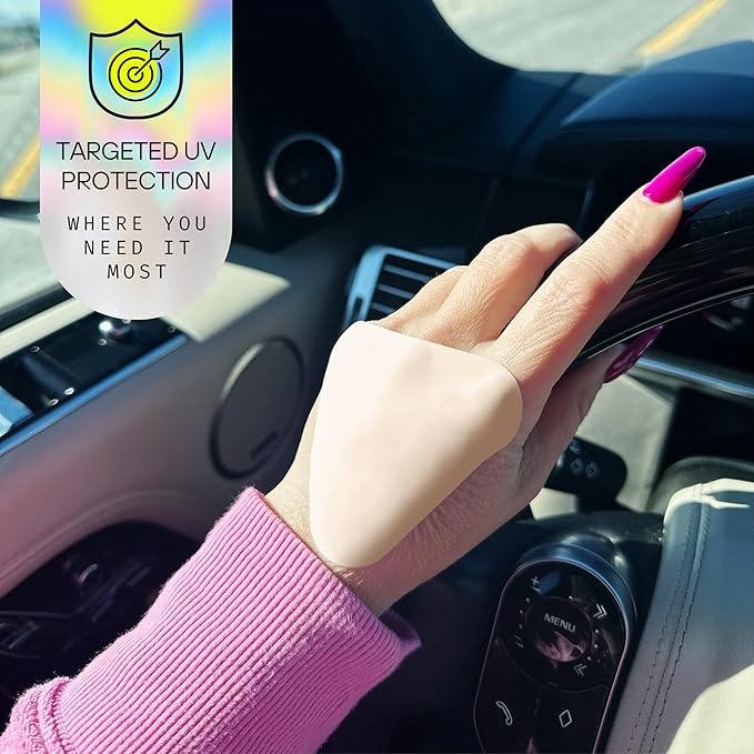 Sun Patch Hypoallergenic Sun-Screen Cheek or Hand Patches, 100% Silicone UPF-50 UV Protection, Reusable, 1 Pack/4 Pairs, Sunkiss (Nude)